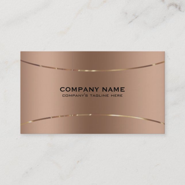 Carte De Visite Rose-gold image of faux métallc background (Devant)