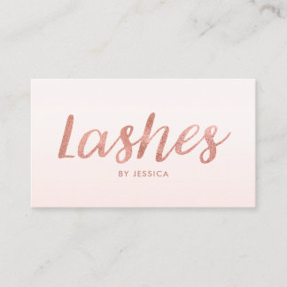 Carte De Visite Rose Gold Lashes Beauté Salon Cosmetologue