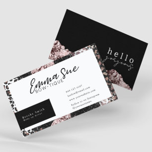 Carte De Visite Rose Gold Leopard Hello Gorgeous Ajouter votre log