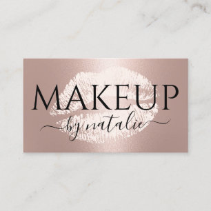 Carte De Visite Rose Gold Lips Kiss Maquillage Artiste Beauté Salo