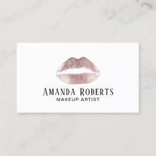Carte De Visite Rose Gold Lips Minimaliste maquillage Artiste