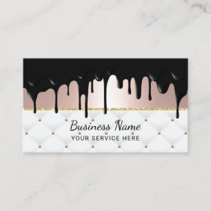 Carte De Visite Rose Gold Luxury Salon & Spa moderne Black Drives