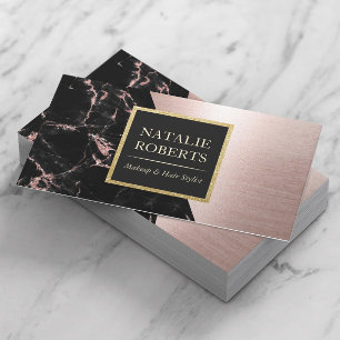 Carte De Visite Rose Gold Marble maquillage Artiste Salon des chev