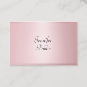 Carte De Visite Rose Gold Moderne Calligraphie Professionnel Éléga