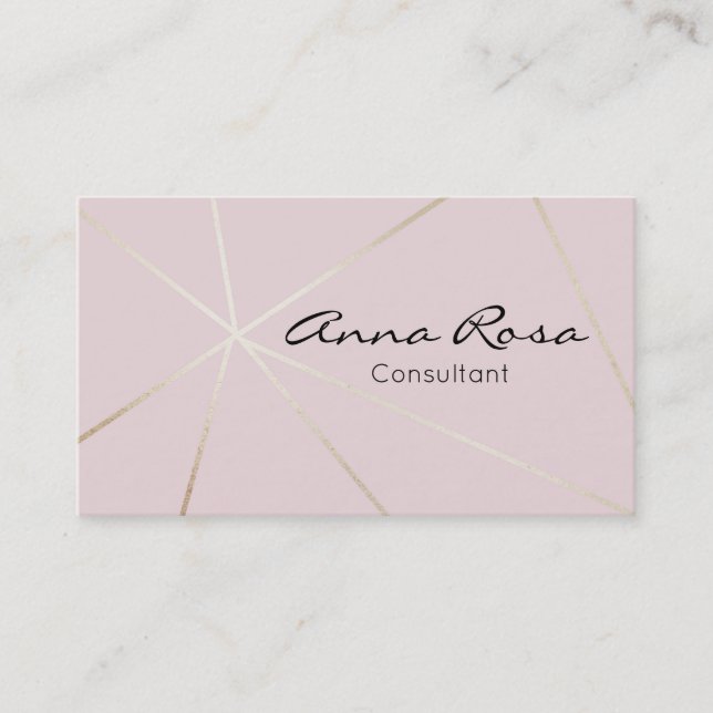 Carte De Visite *~* Rose Gold Moderne Foil tendance rose géométriq (Devant)