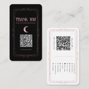 Carte De Visite Rose Gold Mystical Magie Occult Social Media QR