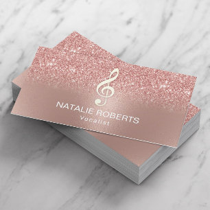 Carte De Visite Rose Gold Ombre Musique Vocaliste Chanteur Songwri