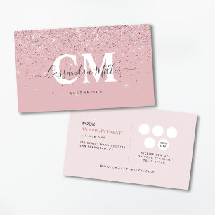 Carte De Visite Rose Gold Pailleté Beauté Professionnelle Fidélité