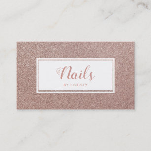 Carte De Visite Rose Gold Pailleté Nail Artiste