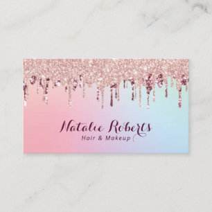 Carte De Visite Rose Gold Parties scintillant Dérive de la liste 