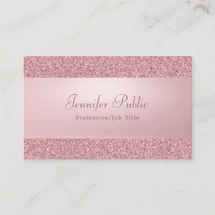 Carte De Visite Rose Gold Parties scintillant Élégant Nom du scr