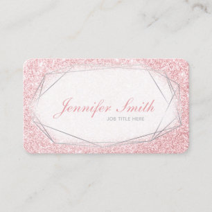 Carte De Visite Rose Gold Parties scintillant Gem Feminine