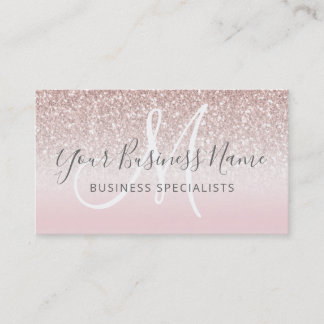 Carte De Visite Rose Gold Parties scintillant Girly Business Logo