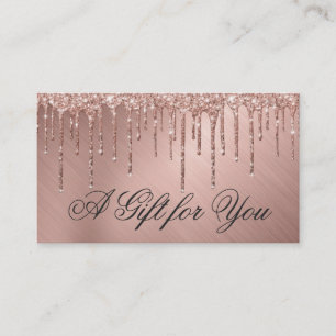 Carte De Visite Rose Gold Parties scintillant métal Drift Certifi