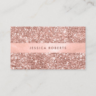 Carte De Visite Rose Gold Parties scintillant Motif Trendy Profess