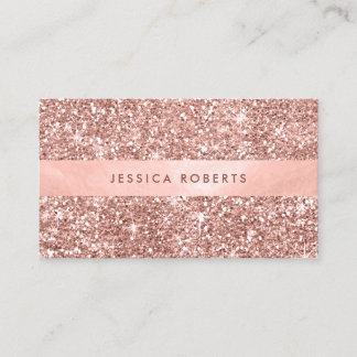Carte De Visite Rose Gold Parties scintillant Motif Trendy Profess
