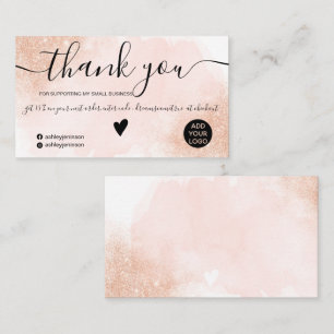 Carte De Visite Rose Gold parties scintillant rose brosse commande
