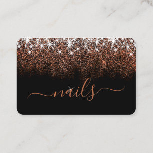 Carte De Visite Rose Gold Parties scintillant Spark Élégants ong