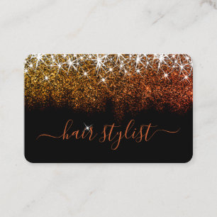 Carte De Visite Rose Gold Parties scintillant Spark Professional H