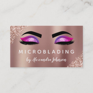 Carte De Visite Rose Gold Parties scintillant Sparkle Eyelashes Mi