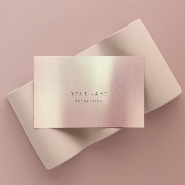 Carte De Visite Rose Gold Pearly Abstract Minimal Silk Metallic (Rose Gold Pearly Abstract Minimal Silk Metallic Business Card)