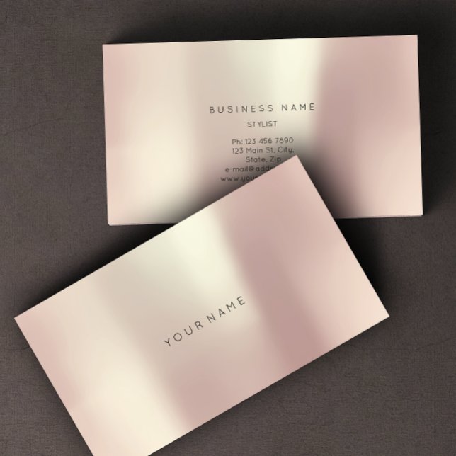 Carte De Visite Rose Gold Pearly Abstract Minimal Vip Metallic (Rose Gold Pearly Abstract Minimal Vip Metallic Business Card )