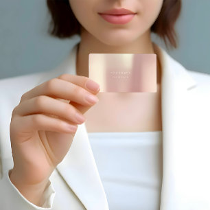 Carte De Visite Rose Gold Pearly Minimal Silk Metallic Blanc
