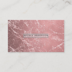 Carte De Visite Rose Gold Pink Moderne Tendance Glamour Marbre Chi