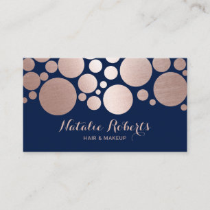 Carte De Visite Rose Gold Polka Dot Maquillage Artiste Salon de co