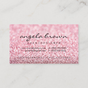 Carte De Visite Rose gold rose pailleté moderne
