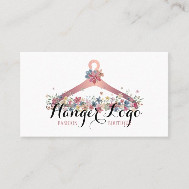 Carte De Visite Rose Gold Rose Seamstress Tailor Floral Hanger (Devant)