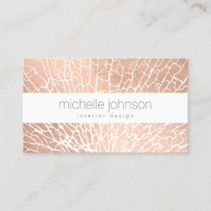 Carte De Visite Rose Gold Sea Fan Coral Motif