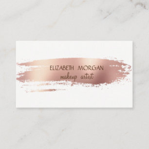 Carte De Visite Rose Gold simple et élégant coup de pinceau en feu