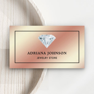 Carte De Visite Rose Gold Solitaire Bijoux magasin de diamants