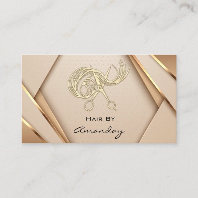 Carte De Visite Rose Gold SPA Logo Wellness Hair Stylist (Devant)