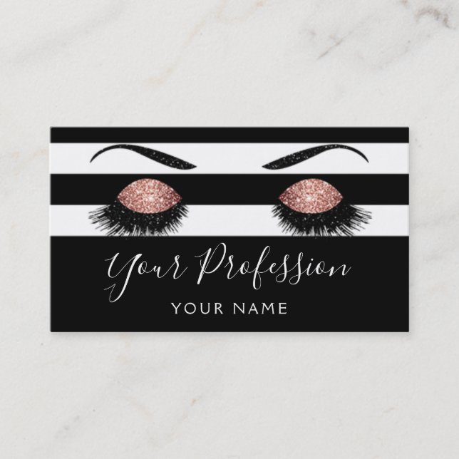 Carte De Visite Rose Gold Sparkly Parties scintillant Beauté moder (Devant)