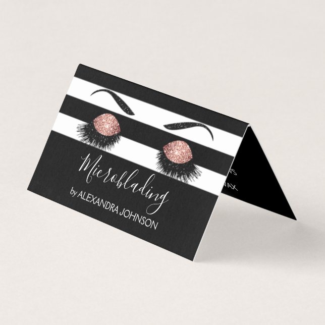 Carte De Visite Rose Gold Sparkly Parties scintillant Moderne Micr (Devant)