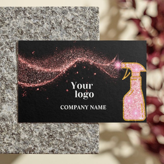 Carte De Visite Rose Gold Spray Cleaner Instragram Qr Code (Rose Gold Spray Cleaner Instragram Qr Code Business Card)
