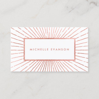 Carte De Visite Rose Gold Sunburst Professional