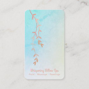 Carte De Visite *~* Rose Gold Willow Tree Branch Pastel Ombre