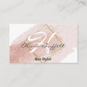 Carte De Visite Rose Hair Stylist Gold Parties scintillant Drives 