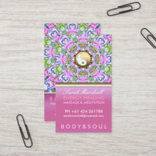 Carte de visite rose holistique curatif