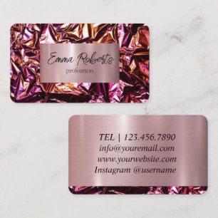Carte De Visite Rose Holographique Métallisé