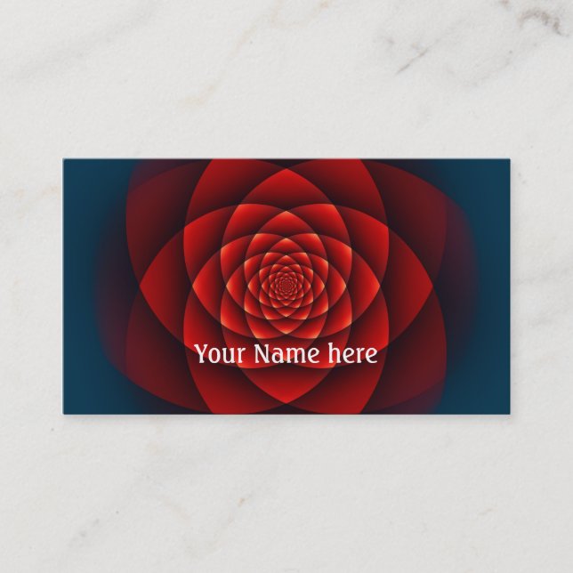 Carte De Visite Rose Kaleidoscope rouge + votre texte (Devant)