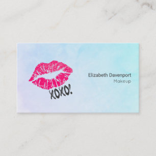 Carte De Visite Rose Kissy Lips xoxo! Turquoise Color Professional