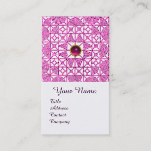 CARTE DE VISITE ROSE LILAC GÉOMÉTRIQUE LACE GEMSTONE MONOGRAMME