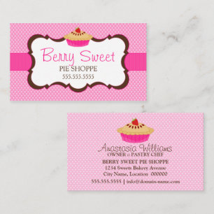 Carte De Visite Rose lunatique de boulangerie de tarte