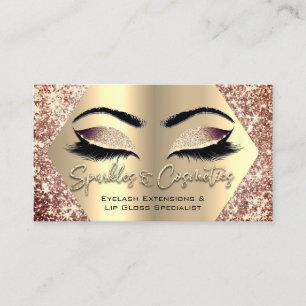 Carte De Visite Rose maquillage Eyelash Extensions Lip Gloss Logo