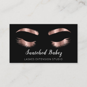 Carte De Visite Rose Microblading Maquillage Eyelashes Code QR Log