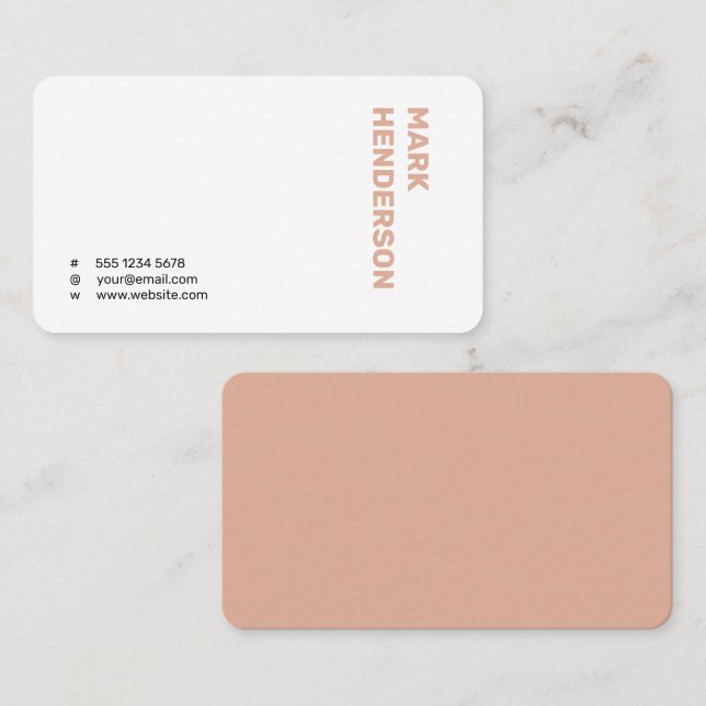 Carte De Visite Rose minimal moderne tendance (Devant / Derrière)